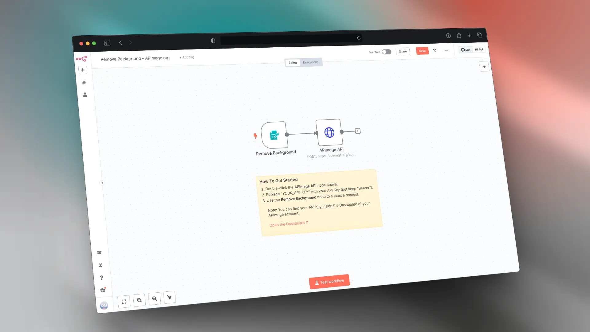 AI Background Remover workflow preview